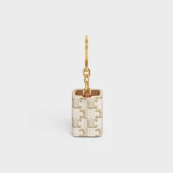 Miniature Perfume Holder Charm in Triomphe Canvas and calfskin