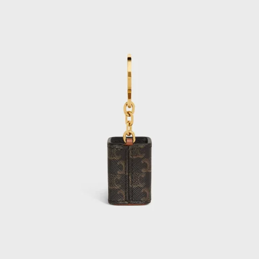 Miniature Perfume Holder Charm in Triomphe Canvas and calfskin