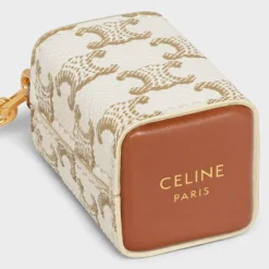 Miniature Perfume Holder Charm in Triomphe Canvas and calfskin