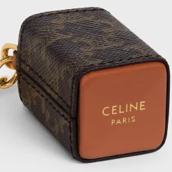 Miniature Perfume Holder Charm in Triomphe Canvas and calfskin