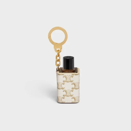 Miniature Perfume Holder Charm in Triomphe Canvas and calfskin