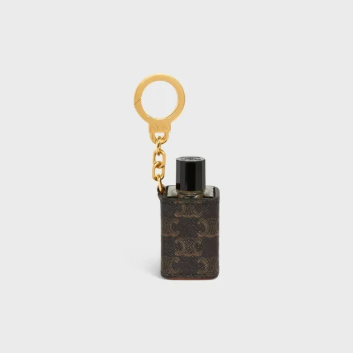 Miniature Perfume Holder Charm in Triomphe Canvas and calfskin