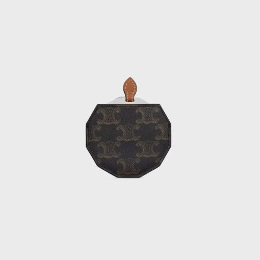 MIRROR WITH POUCH IN TRIOMPHE CANVAS AND CALFSKIN