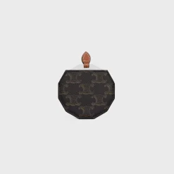 MIRROR WITH POUCH IN TRIOMPHE CANVAS AND CALFSKIN
