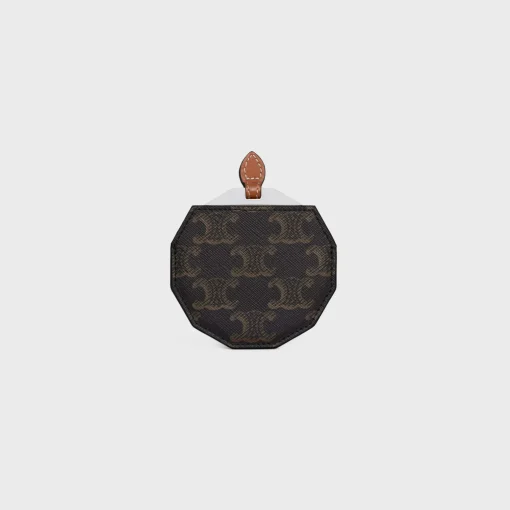 MIRROR WITH POUCH IN TRIOMPHE CANVAS AND CALFSKIN