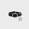 NANO EXTRA THIN DOG COLLAR IN SUEDE CALFSKIN WITH STRASS