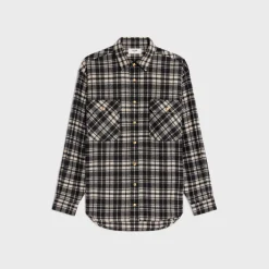 overshirt in checked cashmere