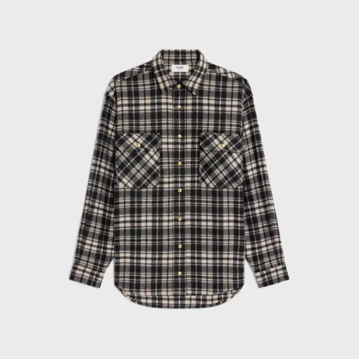 overshirt in checked cashmere