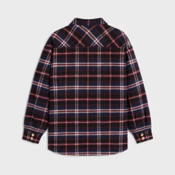 overshirt in checked cashmere