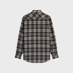 overshirt in checked cashmere