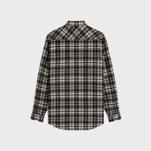 overshirt in checked cashmere