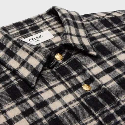 overshirt in checked cashmere