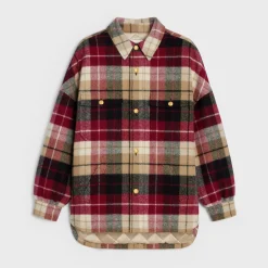overshirt in checked wool