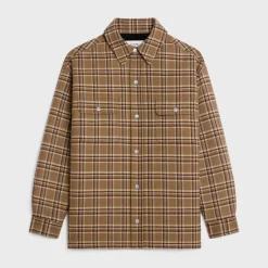 overshirt in checked wool