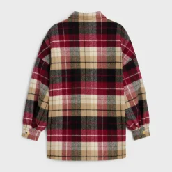 overshirt in checked wool