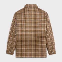 overshirt in checked wool