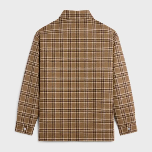 overshirt in checked wool