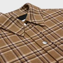 overshirt in checked wool