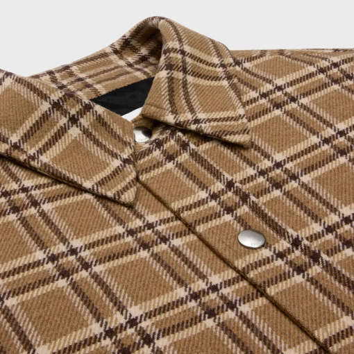 overshirt in checked wool