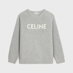 oversized celine sweater in ribbed wool