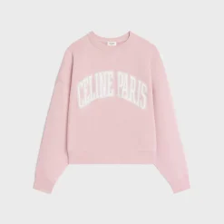 oversized celine sweatshirt in cotton fleece
