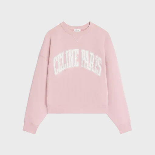 oversized celine sweatshirt in cotton fleece