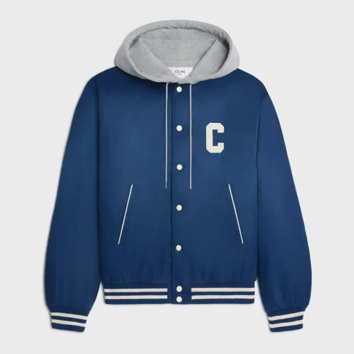 oversized hooded teddy jacket in nylon