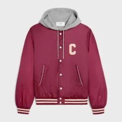 oversized hooded teddy jacket in nylon