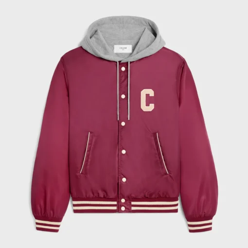 oversized hooded teddy jacket in nylon
