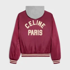 oversized hooded teddy jacket in nylon