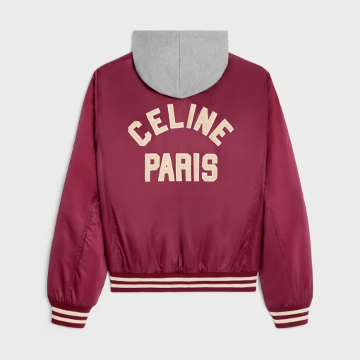 oversized hooded teddy jacket in nylon
