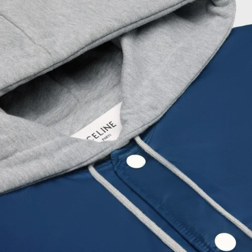 oversized hooded teddy jacket in nylon