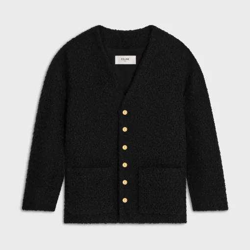 oversized jacket in bouclé tweed cashmere