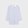 oversized shirt in striped chambray cotton