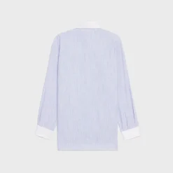 oversized shirt in striped chambray cotton