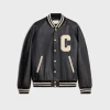 oversized teddy jacket in calfskin