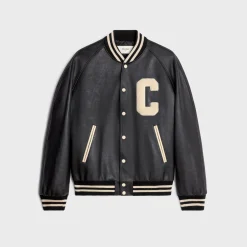 oversized teddy jacket in calfskin