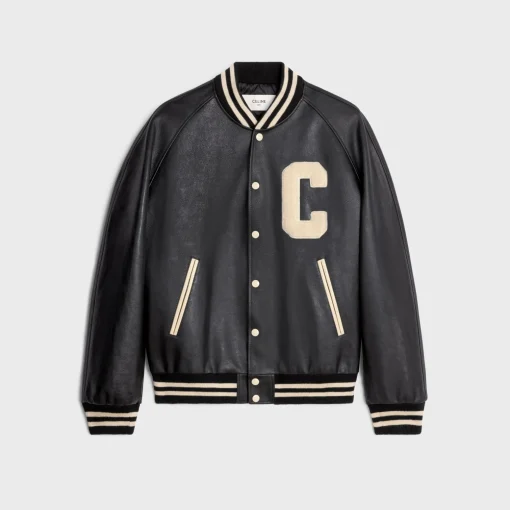 oversized teddy jacket in calfskin