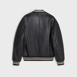 oversized teddy jacket in calfskin