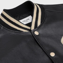 oversized teddy jacket in calfskin