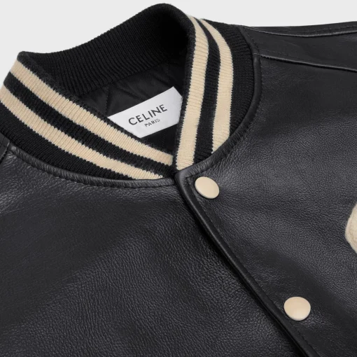 oversized teddy jacket in calfskin