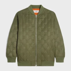 oversized triomphe teddy jacket in nylon twill