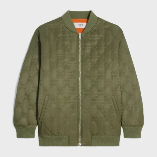 oversized triomphe teddy jacket in nylon twill