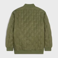 oversized triomphe teddy jacket in nylon twill