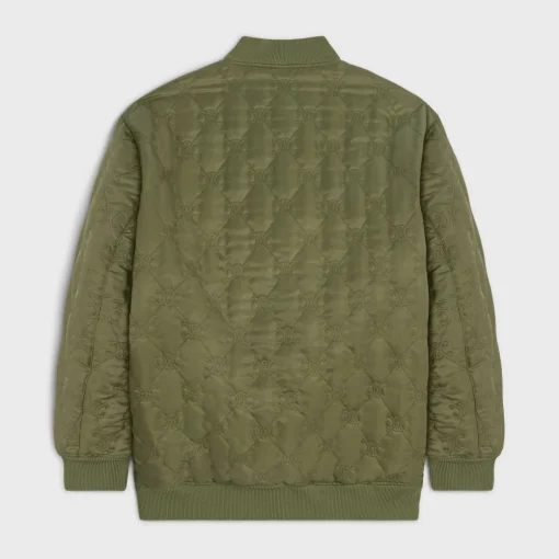 oversized triomphe teddy jacket in nylon twill