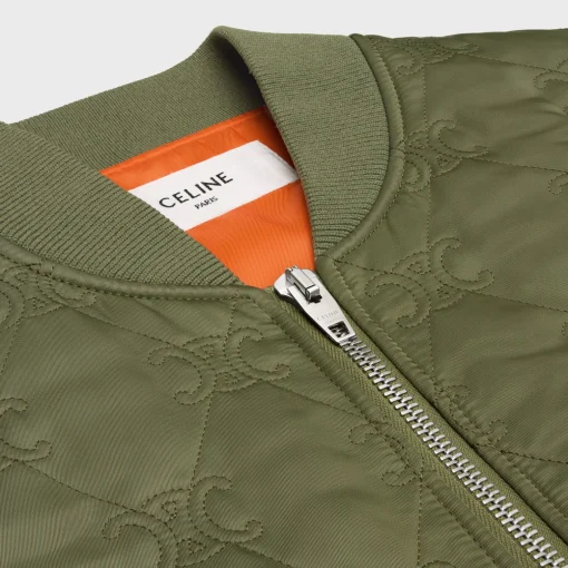 oversized triomphe teddy jacket in nylon twill
