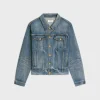 oversized trucker jacket in union wash denim
