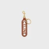 PERFORATED CELINE KEYRING CHARM IN SMOOTH CALFSKIN