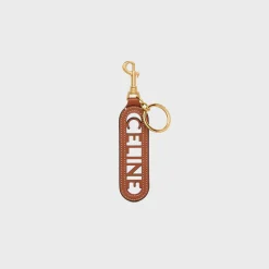 PERFORATED CELINE KEYRING CHARM IN SMOOTH CALFSKIN
