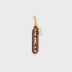 PERFORATED CELINE KEYRING CHARM IN SMOOTH CALFSKIN